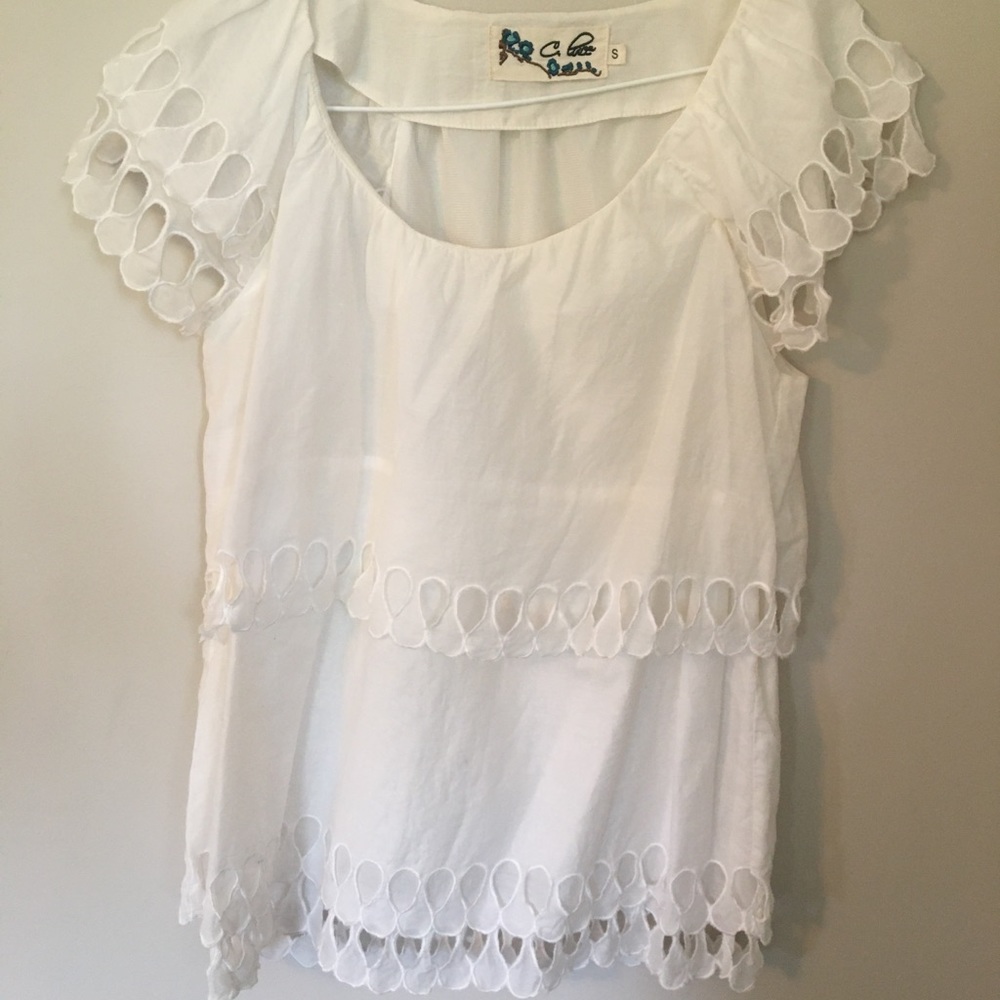 Tiered Eyelet Blouse